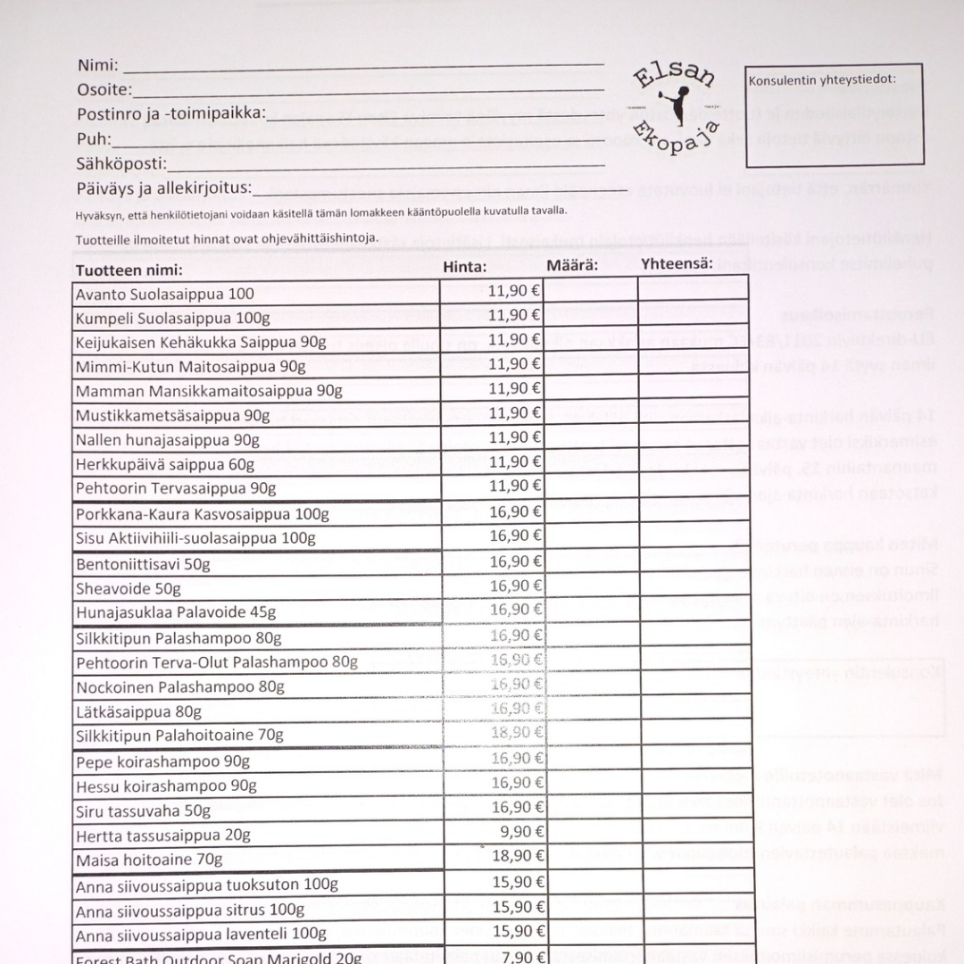 Beställningsblankett 10 st